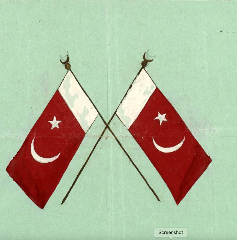 The original flag of Umm Al Quwain, a design created in 1961 by the Ruler, Sheikh Ahmad bin Rashid Al Mualla and submitted to the British Government