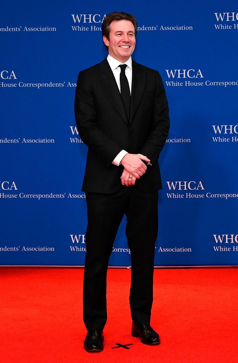US journalist Jeff Glor arrives on the red carpet for the White House Correspondents' Dinner in Washington, DC on April 27, 2019. AFP