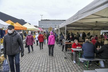 The Hakaniemi Sunday market, amid the coronavirus outbreak in Helsinki. Finland has done better than most European countries in tackling the virus. Reuters