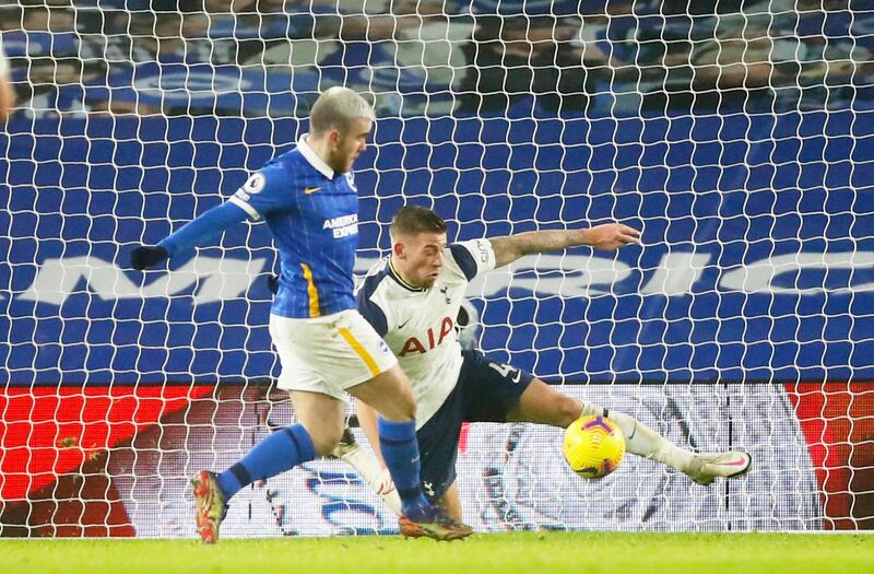 Toby Alderweireld 6 –Made a goal-saving block in the last 10 minutes to deny Connolly. As the most experienced of Tottenham’s three centre-backs, he struggled to keep Rodon and Sanchez in check, but he looked far more comfortable in the second half when Spurs went to four at the back. Made another great block to deny Mac Allister. Reuters