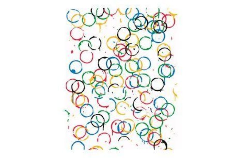 Rachel Whiteread composed a pattern of overlapping rings in the Olympic colours. The rings explore the emblem of the Olympic Games, and also represent marks left by drinking bottles or glasses.
