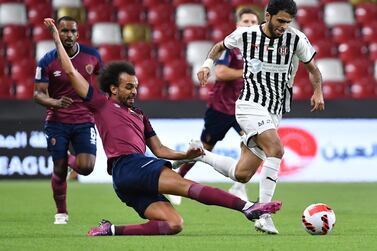 Fabio Martins, maroon shirt, scored the winner for Al Wahda in their 2-1 win over Al Jazira in the Adnoc Pro League at Mohamed bin Zayed Stadium on Saturday, May 21, 2020. Photo: PLC