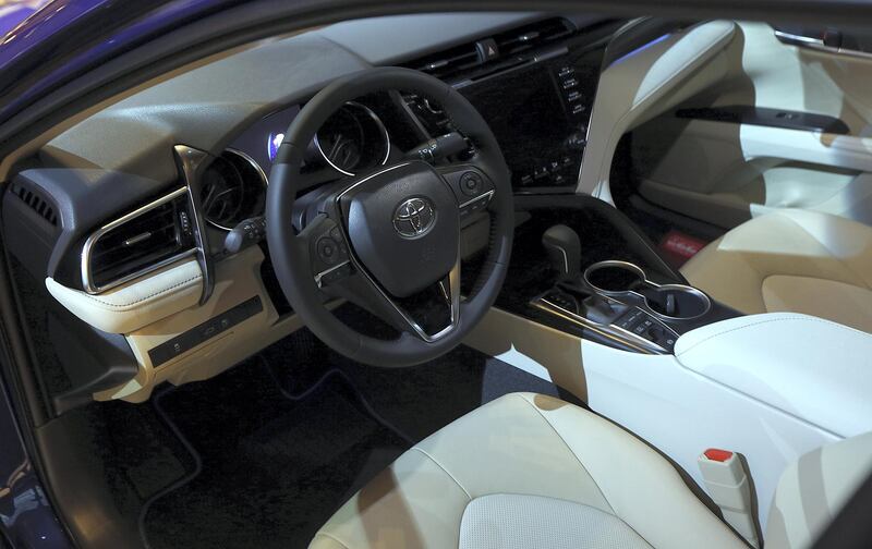 Dubai, June, 03, 2018: Interior view of the new Toyota Camry HEV ( HYBRID ) which was unveiled for the first time in the UAE in Dubai. Satish Kumar for the National / Story by Adam Workman