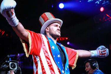 Tyson Fury before his fight with Germany’s Tom Schwarz at the MGM Grand in Las Vegas in June 2019. PA