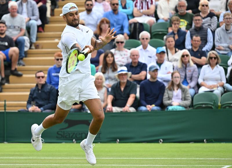 Australia's Nick Kyrgios returns the ball to Serbia's Filip Krajinovic. AFP