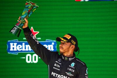 Lewis Hamilton was runner-up to George Russell at the Brazilian Grand Prix in a race Mercedes dominated. Getty