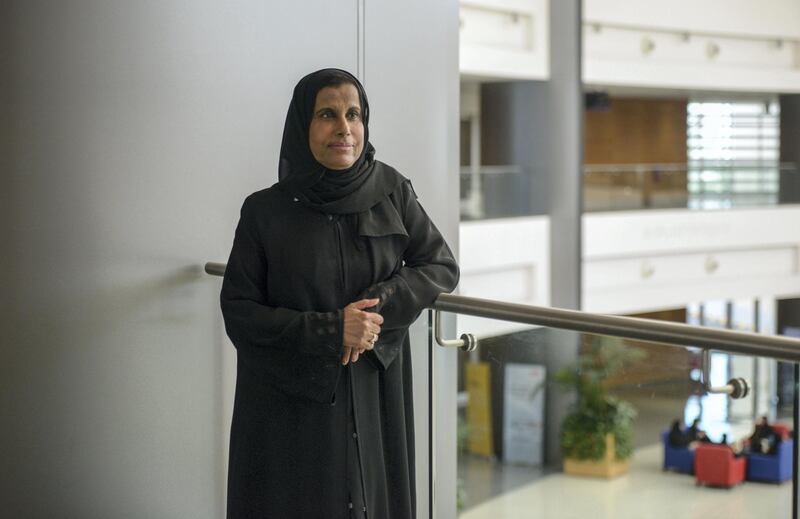 Abu Dhabi, United Arab Emirates - Fatima Al-Shamsi, deputy vice chancellor for administrative affairs at the Paris-Sorbonne University on Al Reem Island January 10, 2018. (Khushnum Bhandari/ The National)
