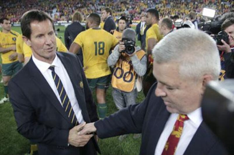 Australia lost their recent Test series to the Lions under the management of Robbie Deans, left.