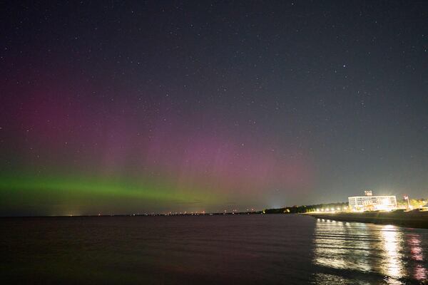 The northern lights illuminate the night sky in Grand Bend, Ontario, Canada. AFP