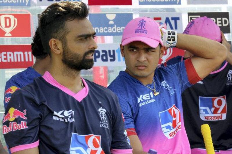 Riyan Parag of Rajasthan Royals during match 15 of season 13 of Dream 11 Indian Premier League (IPL) between the Royal Challengers Bangalore and the Rajasthan Royals at the Sheikh Zayed Stadium, Abu Dhabi in the United Arab Emirates on the 3rd October 2020.  Photo by: Rahul Goyal / Sportzpics for BCCI