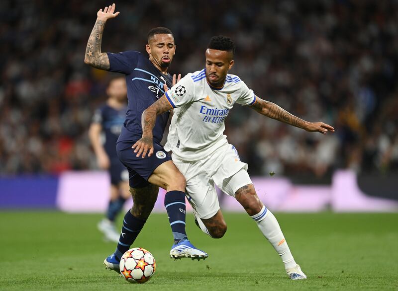 Eder Militao - 7: Gifted possession to City that resulted in Silva almost opening scoring. Well-timed challenge when Foden threatened to get through on goal after break. Booked for chopping down Grealish. Getty