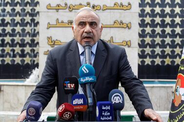 Iraqi Prime Minister Adel Abdul Mahdi pictured last month. Reuters