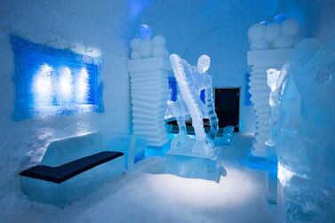 Icehotel in Swedish Lapland has opened the 31st pop-up winter hotel. Guest checking in can expect beds crafted from blocks of ice and reindeer hides as blankets. Courtesy Icehotel / Asaf Kliger