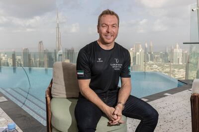 Six-time Olympic sprint cycling champion Sir Chris Hoy in Dubai for the Laureus Challenge 2022. Antonie Robertson / The National

