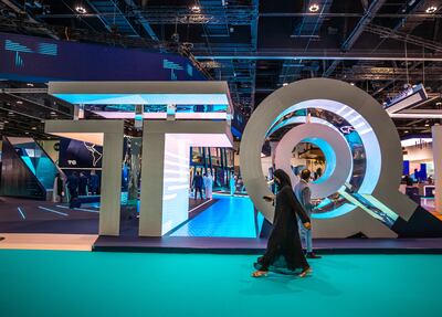The Taqa display at the World Future Energy Summit at Adnec. Multiply is the second largest shareholder in the energy company after the government. Victor Besa / The National