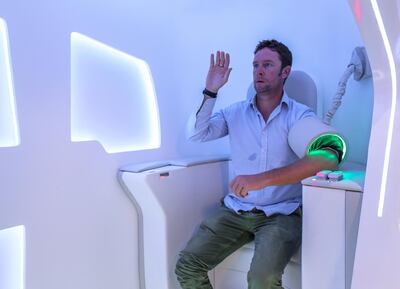 Dubai, UAE, April 1, 2018.  
Launch of health pods that can diagnose illness and well being by Dubai Future Foundation.
Victor Besa / The National
National
REPORTER: Nick Webster