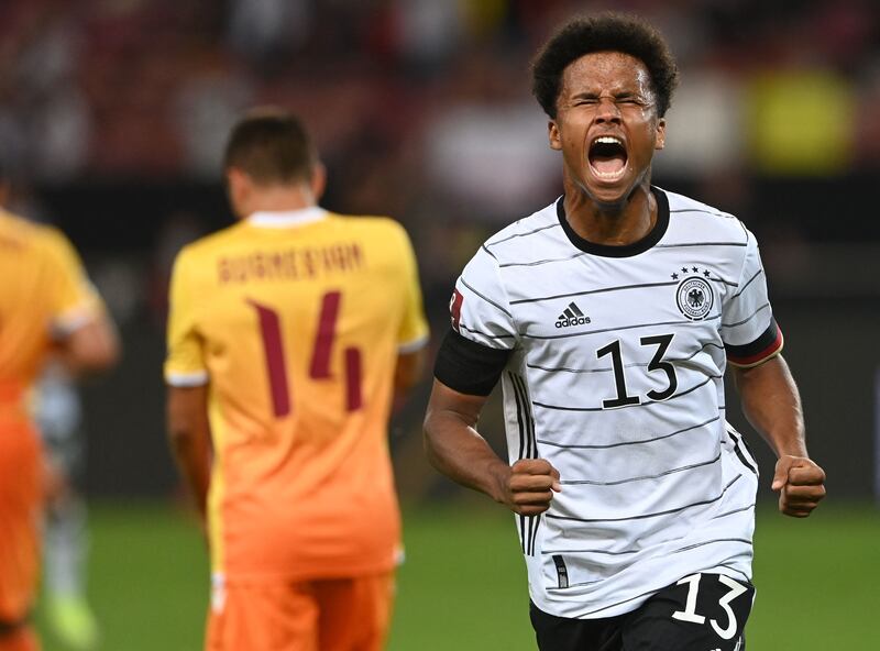 September 5, 2021. Germany 6 (Gnabry 6'&15', Reus 35', Werner 44', Hofmann 52', Adeyemi 90'+1') Armenia 0: An early double from Serge Gnabry put Germany on the road to an impressive rout of the Armenians in Stuttgart that could easily have been even more. Midfielder Leon Goretzka said: "The atmosphere was extraordinary. I felt lots of joy in the stands and we wanted to display the same kind of joy on the pitch. I think it worked out." AFP