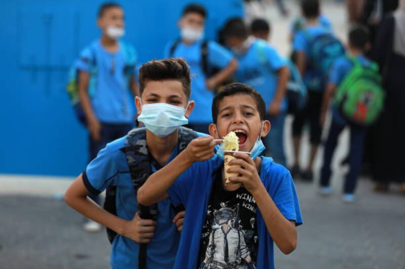 Children head back to school for the start of a new term after the summer holidays. Getty Images