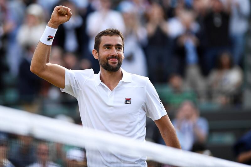 Tennis - Wimbledon - London, Britain - July 12, 2017   Croatia’s Marin Cilic celebrates winning the quarter final match against Luxembourg’s Gilles Muller    REUTERS/Tony O'Brien