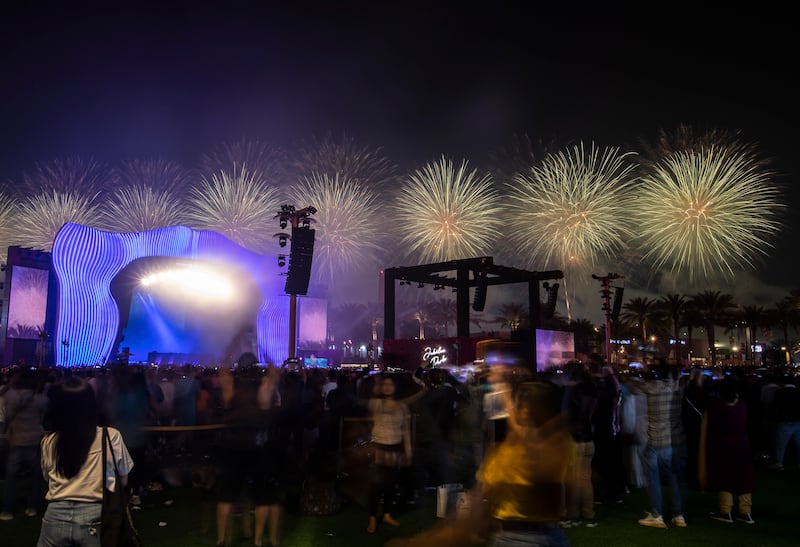 Closing fireworks at Expo 2020 Dubai, on April 1, 2022.  Ruel Pableo/The National