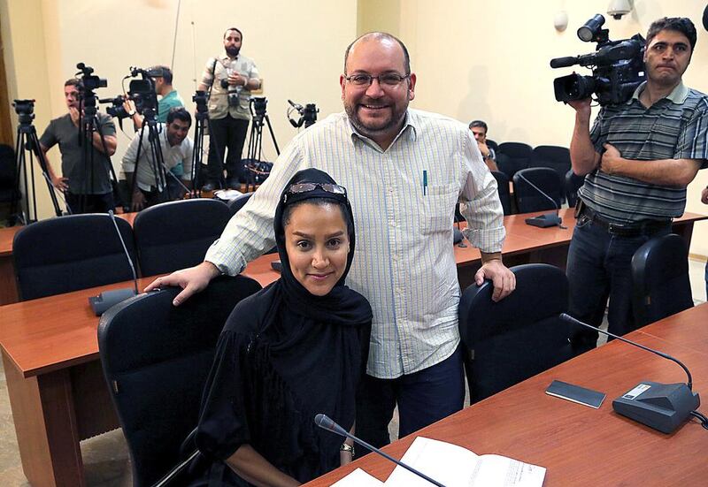 Jason Rezaian and his wife Yeganeh Salehi flew out of Iran on Sunday 18 months after they were arrested in Tehran. EPA/STRINGER