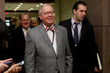 Ron Wright was a recognisable figure at the US Capitol because of his signature bow tie. AP