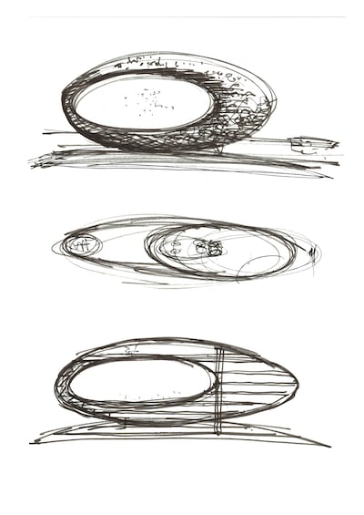 The original sketch for Museum of the Future. Photo: Killa Design