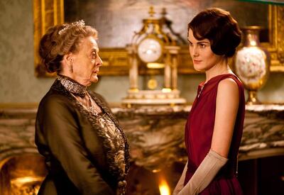 Dame Maggie Smith and Michelle Dockery star as the Dowager Countess Lady Violet and Lady Mary in season 3 of 'Downton Abbey' in this handout photo released to the media on Jan 3, 2013. The series airs on Sundays from Jan. 6 to Feb. 17 on PBS. Photographer: Nick Briggs/Carnival Film & Television Limited 2012 for Masterpiece via Bloomberg

EDITOR'S NOTE: EDITORIAL USE ONLY. NO SALES.