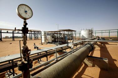A general view of refinery on Libya's El Sharara oilfield. Blockades have resulted in lost Libyan oil production worth $6.5 billion (Dh23.87bn) since the start of the year. Reuters