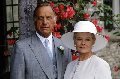 Mandatory Credit: Photo by Guy Drayton/Shutterstock (221395a)
Geoffrey Palmer and Judi Dench
BBC PHOTOCALL FOR 'AS TIME GOES BY' TV SERIES, LONDON, BRITAIN - 1993