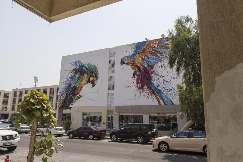 Eight street artists have painted 24 murals ont he side of 12 apartment buildings in Karama. Antonie Robertson / The National