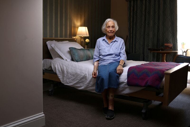 Muriel Tredinnick, 103, in her bedroom at the Rokewood Court Care Home in Kenley. In 1953 she visited a friend's house to watch the crowning on TV, the first time in her life she had watched television