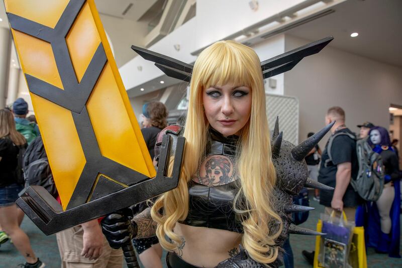 Kezia Chuaqui, from Austin, Texas, is dressed as "Magik" from X-Men. AP Photo