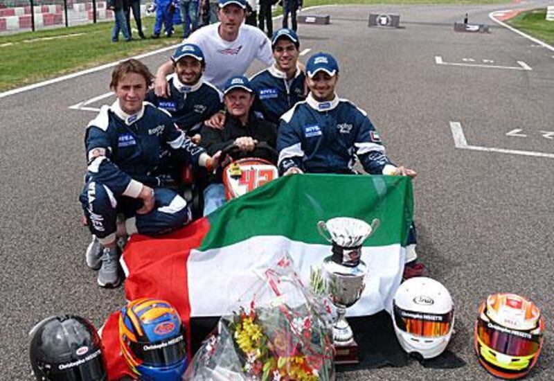 A UAE racing team led by Sheikh Hasher al Maktoum, dedicated their victory in France to Christophe Hissette, who died in a crash at the Dubai Autodrome last month.