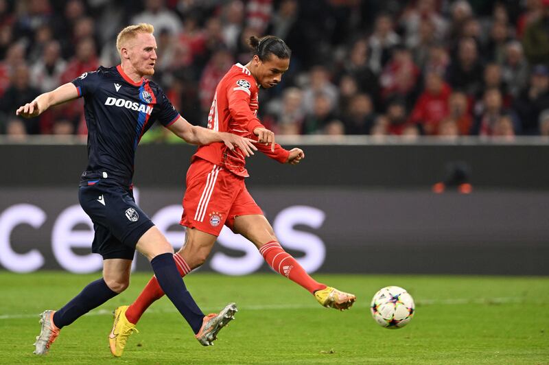Leroy Sane scores Bayern's fourth goal. AFP
