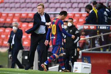 It remains to be seen whether Ronaldo Koeman or Lionel Messi will still be at Barcelona next season. Getty