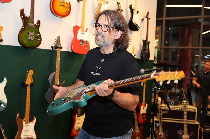 Huber unveiled the six guitars he made for the Dubai market at an event at Art of Guitar 