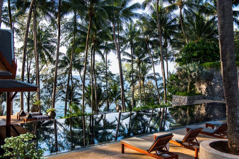 A private pool at one of the five-bedroom Ocean Villas.