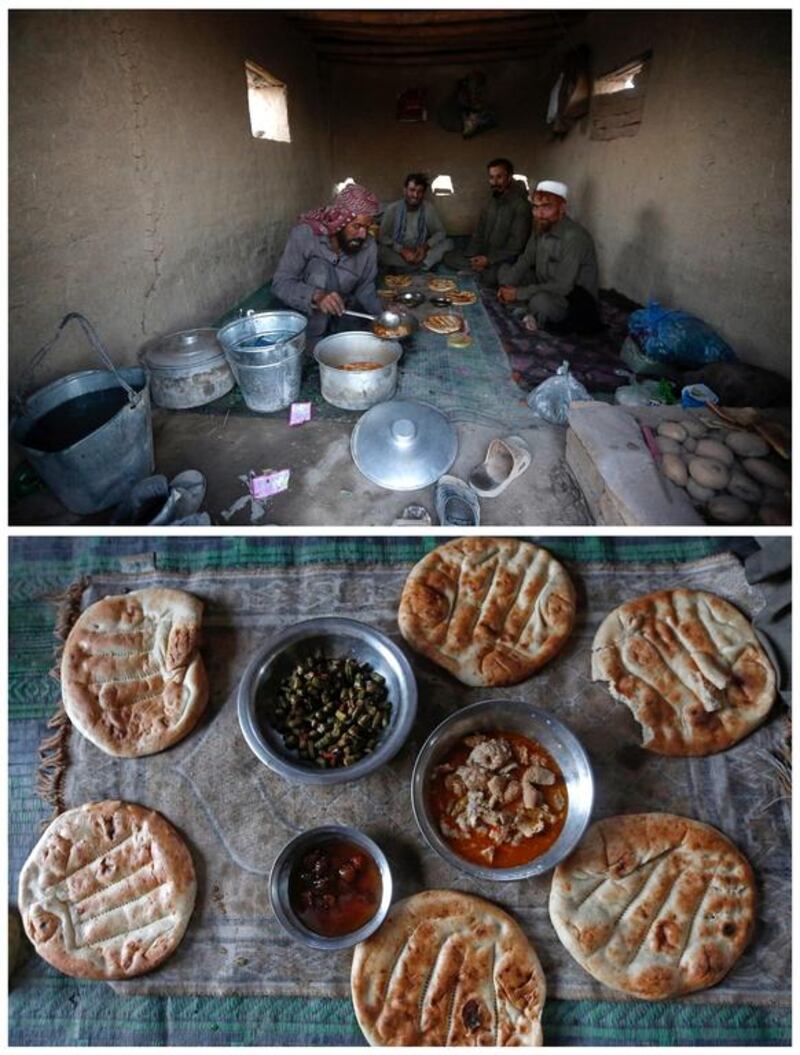 Shir Alam, 31, left, preparing shorba, an Afghan soup made from beef or lamb, which is served with bread and potatoes for iftar with colleagues in Kabul, Afghanistan on June 12, 2016. Photo by Omar Sobhani