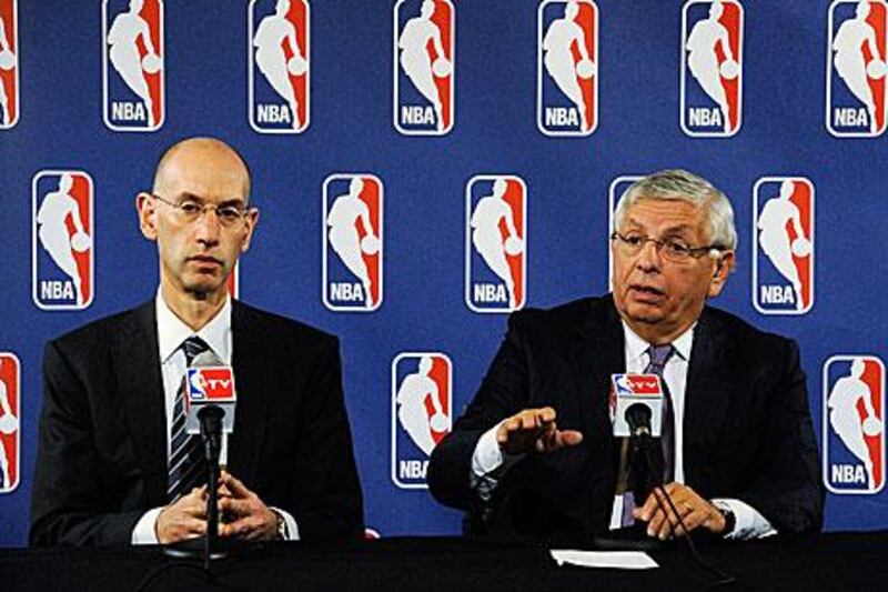 NBA commissioner David Stern, right, and Adam SIlver, his deputy, were disappointed that the players' and owners' committees could not reach an agreement in New York.