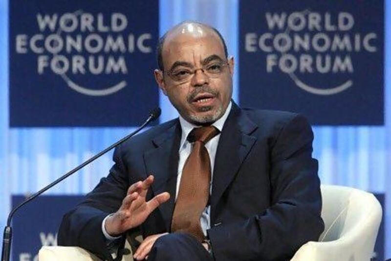 Ethiopia's Prime Minister Meles Zenawi is pictured last January at the World Economic Forum (WEF) in Davos. Mr Zenawi has died in Belgium after a long battle with illness.