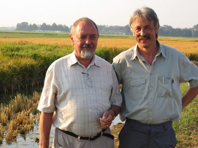 Ingo Potrykus and Peter Beyer, the inventors of golden rice. Golden Rice Humanitarian Board