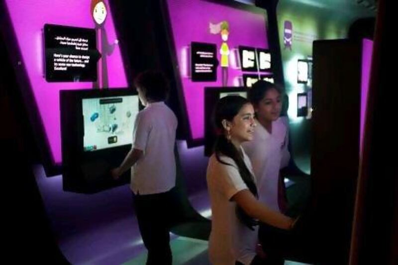 Pupils from the American International School were among the first to enjoy the interactive experience of the Eco Future exhibit on display at Manarat Al Saadiyat.