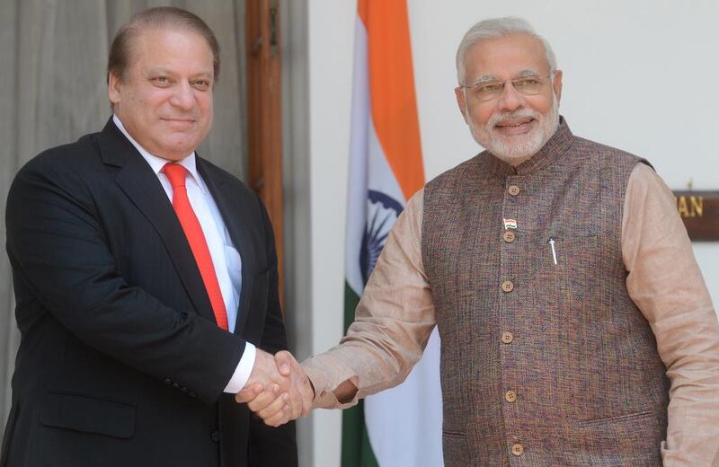 A reader says Pakistan’s prime minister, Nawaz Sharif, left, and the new Indian prime minister, Narendra Modi, have the ability to take bilateral relations to new heights, which will benefit the people of both countries. Raveendran / AFP

