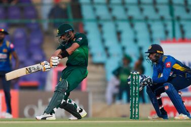 Babar Azam, centre, stole the show for Pakistan in their ODI win over Sri Lanka on Monday. AFP