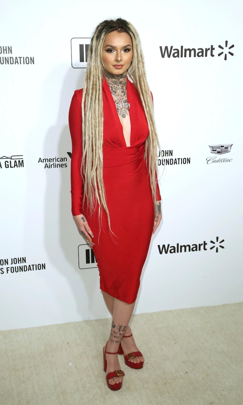 Zhavia Ward arrives at the 2020 Elton John Aids Foundation Oscar Viewing Party on February 9, 2020, in California. AP