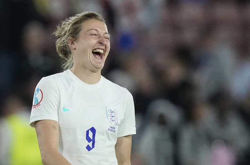 England's Ellen White celebrates. EPA