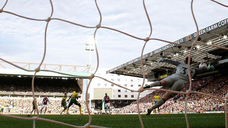 Aston Villa's Conor Hourihane scores their fourth goal. Action Images via Reuters