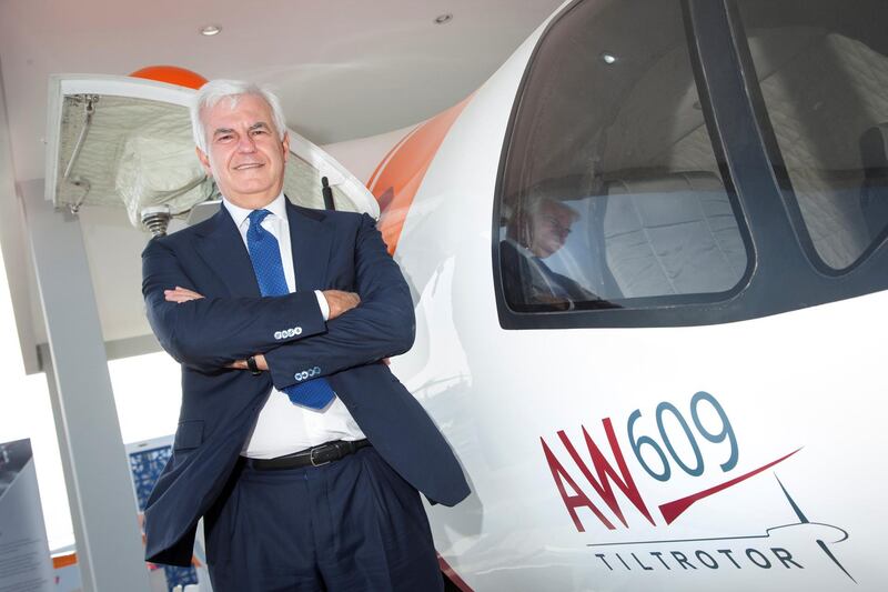Alessandro Profumo, chief executive of Italian defence and aerospace group Leonardo. The firm is bringing its latest technology to the Dubai Airshow on Nov 17-21. Courtesy of Leonardo.