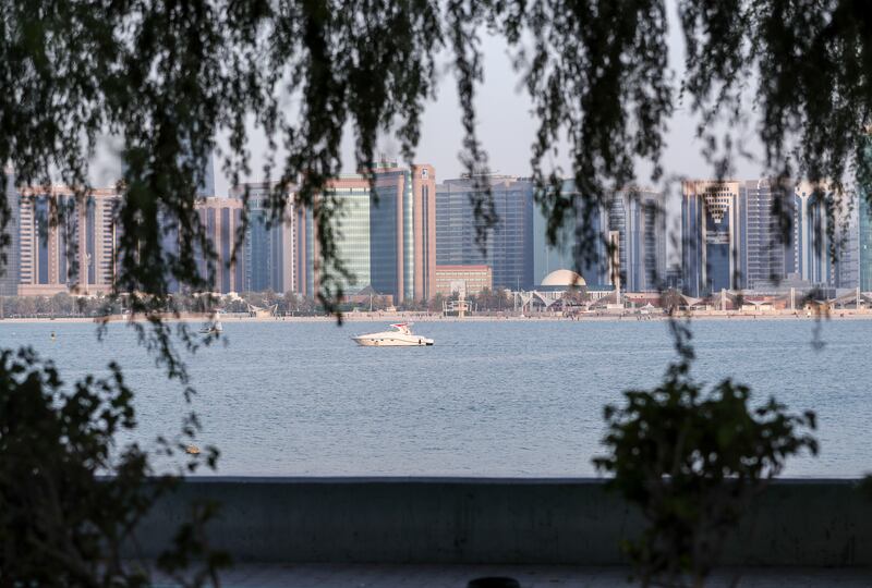 Boating along the Corniche in Abu Dhabi. A number of new building projects have been launched in recent months. Khushnum Bhandari / The National